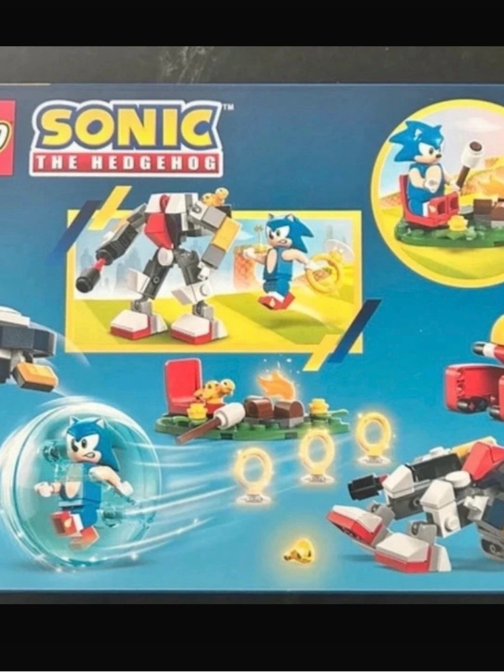 Lego Sonic Blue Hedgehog Playset with Gold Rings